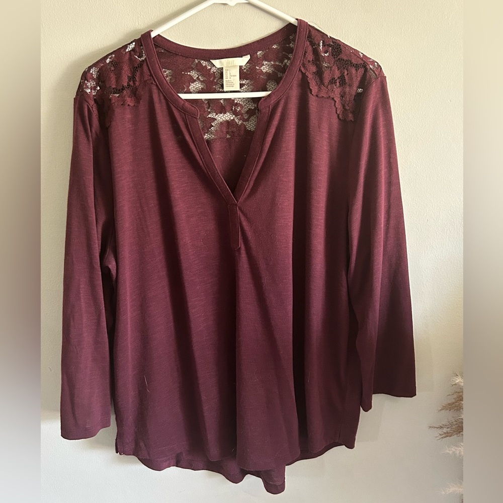 Maroon top with Lace